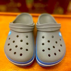 PreOwned Crocband Crocs Ocean Blue and Charcoal color